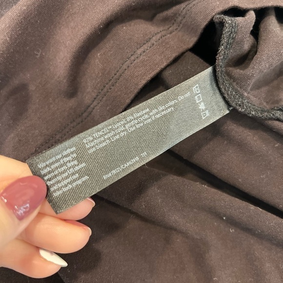 EILEEN FISHER brown jersey generous fit crew long sleeve top - Picture 4 of 14